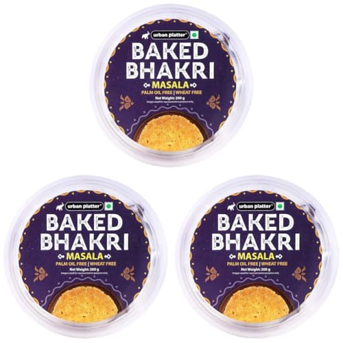 Image of Urban Platter Baked Masala Bhakri, 200g (Wheat Free, Traditional Gujarati Snack) (Pack of 3)