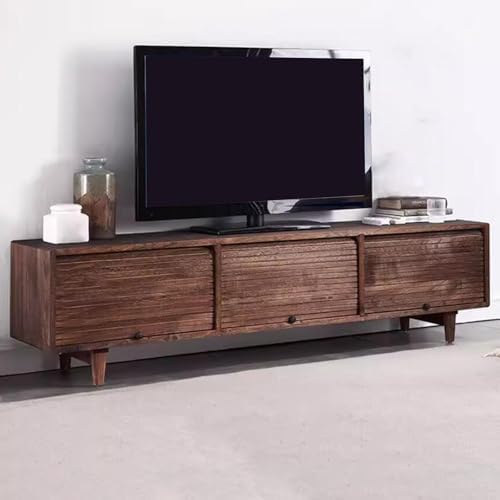 Wooden Roller Shutter TV CabinetSpace Saving MultiGrid Storage Unit for Small Apartments Modern Floor Standing Furniture for Living Room & Hotel Decor