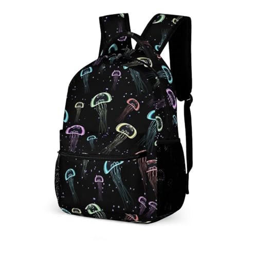 Jellyfish Backpack for Kids Girls Boys School, 16 Inches Cute Jellyfishes Theme Bookbag, Adjustable, Lightweight, Large Capacity, Colorful Daily Casual Backpacks2