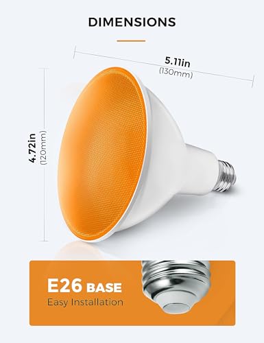 Image of L LOHAS LED Orange Purple Halloween Flood Light Bulbs, 4 Pack