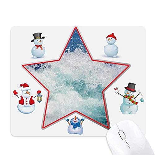 Tapis de souris Noël bonhomme de neige et famille étoile, l'idée cadeau idéale pour le bureau