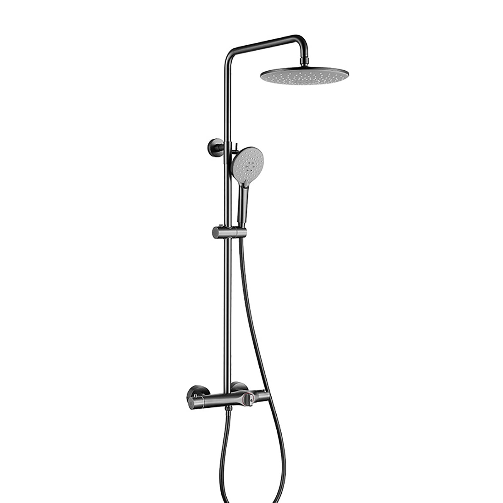 Système de douche thermostatique gris anti-calcaire pour retrouver le plaisir d'une douche sereine