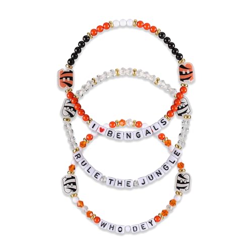 FOCO Cincinnati Bengals NFL White 3 Pack Team Friendship Bracelet
