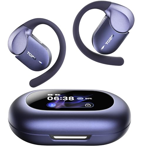 Image of TOZO Open X2 Pro AI Smart Open Ear Earbuds, LCD Digital Screen Stereo Sound