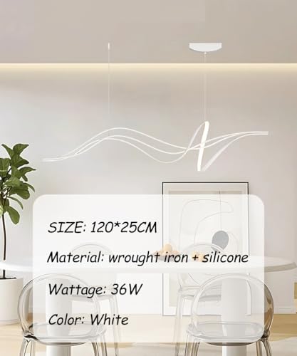 Lustre suspendu moderne LED noir dimmable avec télécommande pour salon