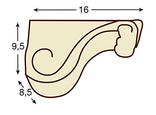 MENSULA DECORATIVA IMITACIÓN MADERA DE POLIURETANO 8,5CM DE ANCHO X 16CM DE LARGO X 9,5CM DE ALTO (Nogal)