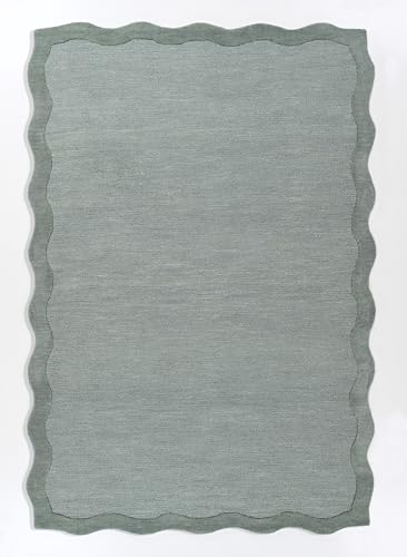 Restoration and Renovation Scalloped Hand-Tufted Wool Area Rug – Thick,