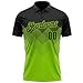 Black Neon Green Gradient Lapel Short Sleeve T-Shirt for Men Women Custom Youth Polo Shirt for Golf Bowling Dart Billiard Tennis Workwear Design Your Own Text Logo Casual Fashion Sports Business Tee