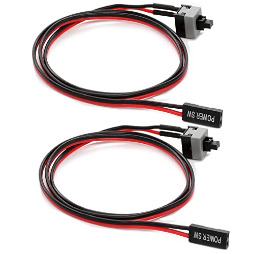 Image of TAAPSEE Power Switch Cable Desktop PC ATX ATX PC Computer Motherboard Power Cable Switch On /Off /Reset Button Computer Cable (2 PACK)