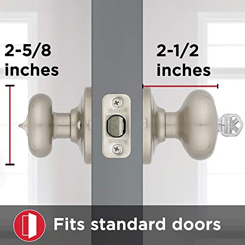 Kwikset Juno Keyed Entry Door Knob With Microban Antimicrobial Protection Featuring Smartkey Security In Satin Nickel #TOP6