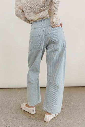 Drawstring Barrel Jeans Women Vintage Patchwork Low Rise Baggy Denim Pants Y2K Wide Leg Streetwear Casual3