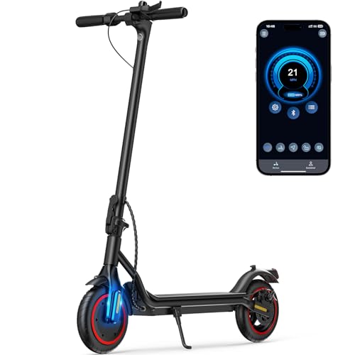 Image of Electric Scooter Adults, 500W Powerful Motor Commuting Scooter, 21 MPH Max Speed, 21 Miles Range Lightweight Folding E-Scooter, Bluetooth Smart App Control, 8.5 inch Tires Dual Braking System