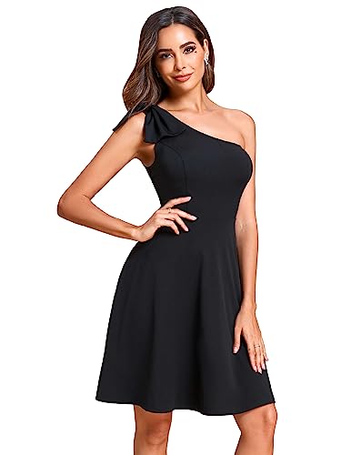 Ever-Pretty Women's One Shoulder Bowknot Sleeveless A-Line Mini Summer Dress Gradation Dresses 01865