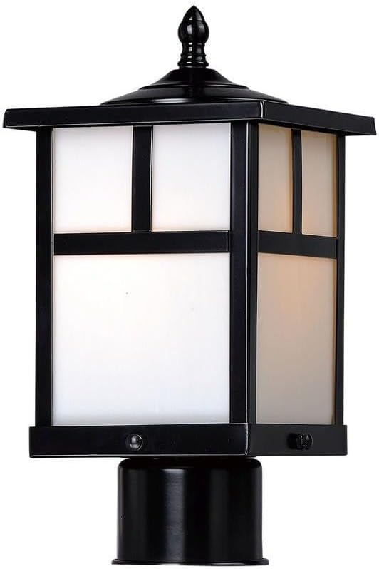 Maxim Lighting Coldwater 1-Light Light Fixture | Black Steel Finish | White Glass Shade | Traditional Indoor Light Fixture | Dimmable | Home Decor Light Fixture | Coldwater Collection | 4055WTBK