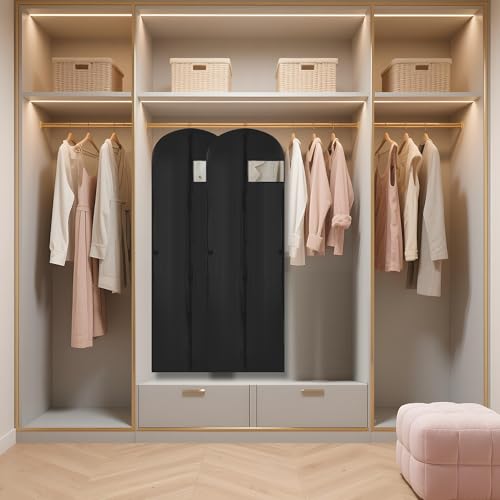 4 Stück Kleidersack lang 180 cm x60cm, Faltbare Kleiderhüllen mit Reißverschluss, Kleidersäcke für Kleiderschutzhülle, Brautkleider, Abendkleider oder Lange Mäntel, Tanzkostüme