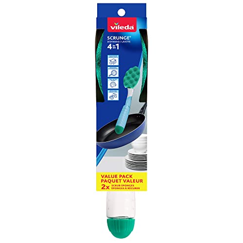 Vileda Scrunge Multi-Use Dishwand with 1 Extra Refill | Non-Scrat...
