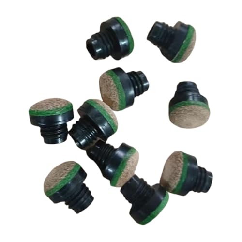 Folpus 10 個セット ビリヤードキューチップ スヌーカー プールキューチップ 修理 ビリヤードゲーム ポータブル ねじ込み式 プレーヤー用アクセサリー