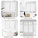 jinchan Linen Pinch Pleated Kitchen Curtains 36 Inch 2 Panels, Natural Linen Tier Curtains Back Tab Beige Farmhouse Cafe, Light Filtering Small Window Drapes for Bathroom Laundry Room Off White