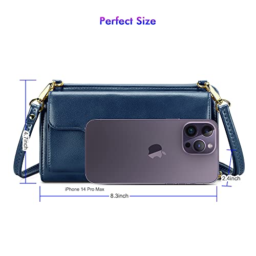 Image of nuoku Small Purse for Women, RFID Blocking Wristlet Wallet, Crossbody Clutch with Cell Phone Pocket