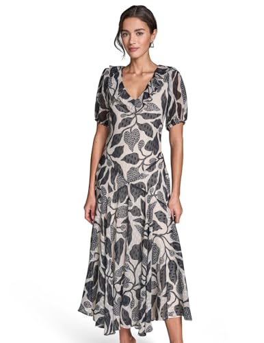 bcbg chiffon dress Womens Short Puff Sleeve Open Back A-line Maxi LowStock:44039482769459 Umgee Brown And Pink feeling fit SKU:AD3033