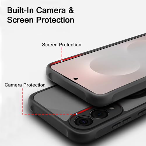 Image of TheGiftKart Hybrid Matte Frosted Translucent Back Cover Case for Samsung Galaxy S25 Edge 5G Compatible with MagSafe | Shockproof Design | Camera Protection Module | Hard Cover (PC & TPU, Frost Black)