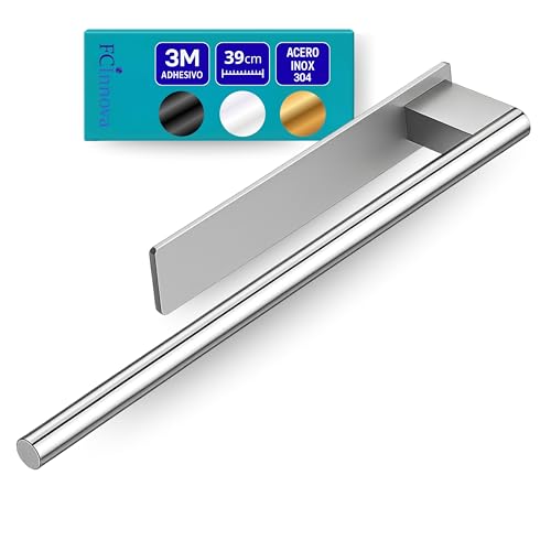 FCINNOVA Toalleros de Baño Sin Taladro de 39cm y Acero Inoxidable Cepillado 304 un Toallero Adhesivo Baño de Facil Instalación y resitente fiajación Adhesiva Toallero sin Taladro Elegante y Versatil