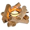 Sziqiqi Handmade Wooden Tea Light Candle Holder with Glass Cup Rustic Country Coastal Style for Farmhouse Home Decoration Home Altar Decoration Holoday Wedding Decoration