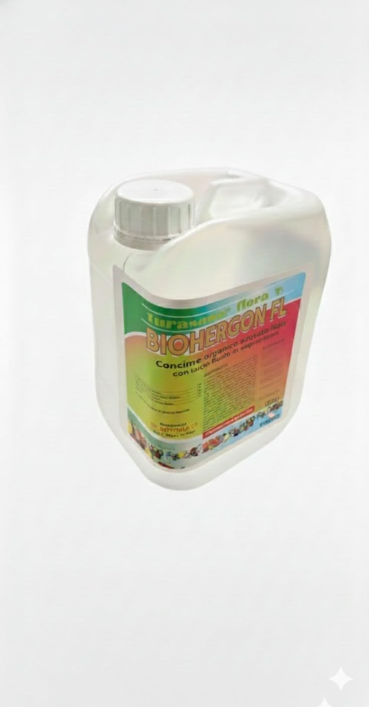 Biohergon Fluid Concime Organico Azotato Liquido con Aminoacidi e Peptidi - Bio-Stimolante Professionale per Piante e Orto - Flacone da 30 L