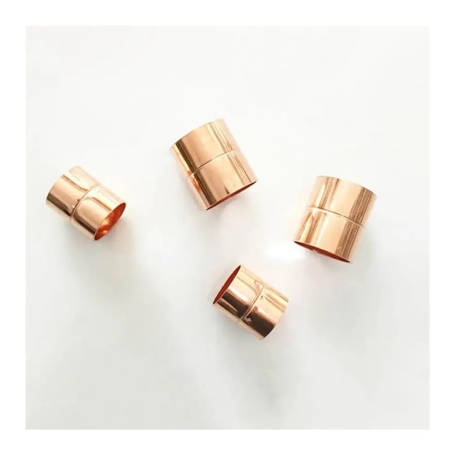 Compatibile 8mm Diametro Interno Rame End Feed Straight Equal Coupling Plumbing Fitting Scoket Saldatura Acqua Gas Olio 0.65mm Spessore