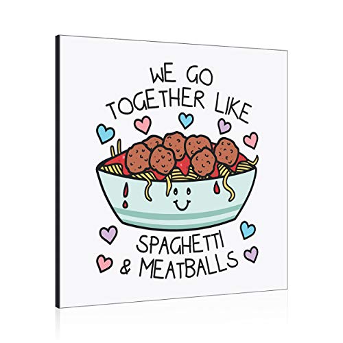 Spaghetti meatballs cadre photo cadeau couple we go together