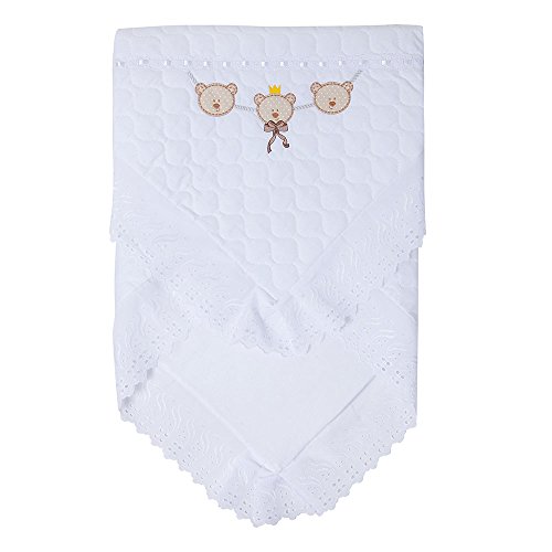 Manta Acolchoada, Papi Textil, Branco, 90Cmx90Cm