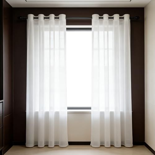 Voilage blanc 95 x 265 cm, la solution parfaite contre les reflets et le vis-à-vis