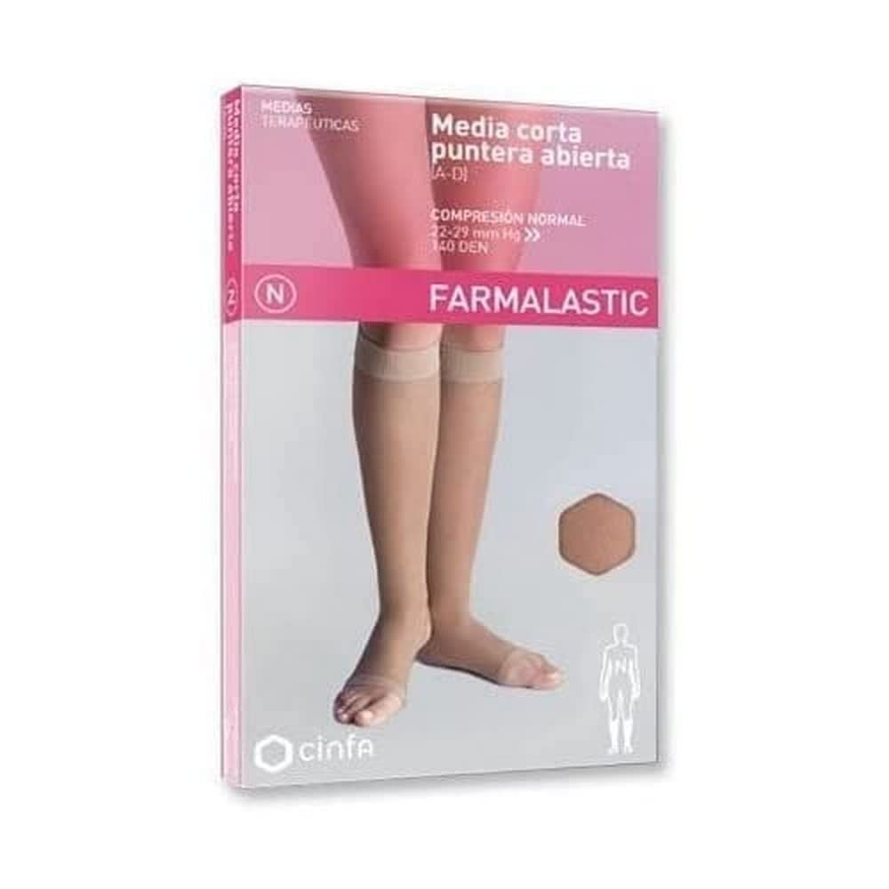Farmalastic Calcetines Cortos Compresión Normal Color Camel Talla Mediana Abierta 2 Unidades