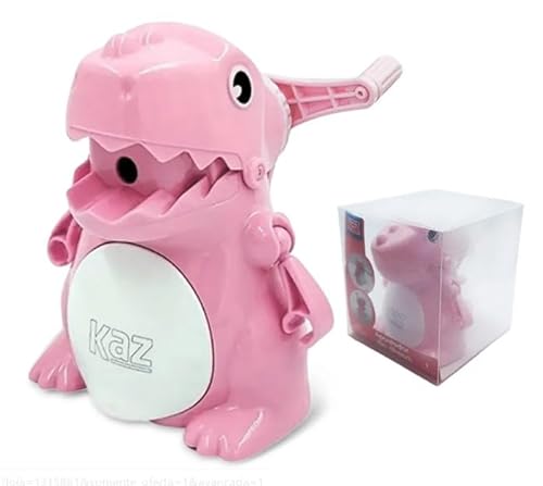 Apontador a Manivela de Dinossauro Rosa - Design Divertido e Fácil de Usar para Crianças