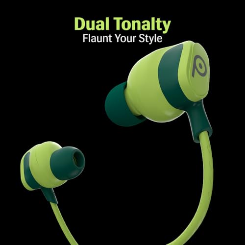 Image of Lava Probuds E1c in Ear Earphone | 12mm Bass Boosted Copper Driver with Pocket Comfy C Type Jack with Wire Protector | Dual Tone Stylish Design | in-Built Mic | IPX4 Water Resistant (Green)