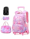 mochilas escolares trolley con ruedas ★【La bolsa trolley tiene una excelente relación calidad-precio】El tubo trolley de aleación de aluminio engrosado de alta resistencia, con un peso de 50 kg, es firme y confiable incluso después de un uso y prueba a largo plazo y una mochila escolar de fácil cuidado y un sistema cómodo que cumple con la ergonomía y todo Raw los materiales cumplen con los estándares ambientales