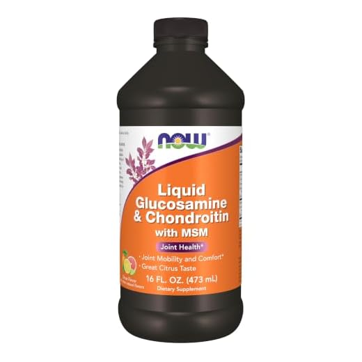 NOW Supplements, Glucosamine & Chondroitin with MSM, Liquid, Joint Health, Mobility and Comfort*, 16-Ounce