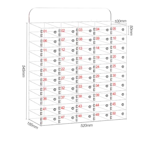 SDdPulse Armadietto da parete in acrilico trasparente con serratura e chiave, ideale per uffici, scuole, aule – nize & proteggere i dispositivi, 8 scomparti, 50