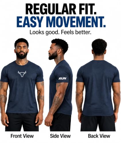 Image of Peppyzone Quick Dry Sports T Shirt for Men | Lightweight Breathable Gym T-Shirt | Regular Fit Workout Tee for Running, Training & Everyday Activewear