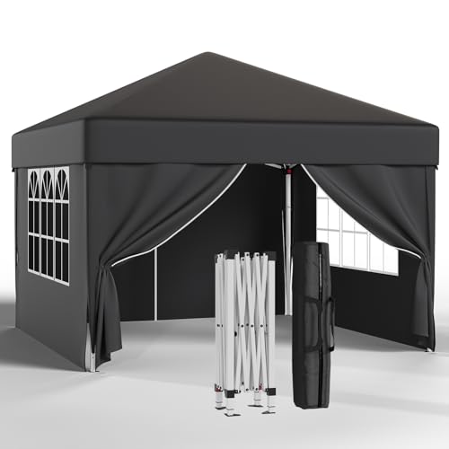 JUMMICO Pavillon 3x3 Wasserdicht Stabil Winterfest Höhe Verstellbar,Faltpavillon mit 4 Seitenwänden,Pavillion UV Schutz 50+,Gartenpavillon Faltzelt für Garten, Innenhof, Camping,Gazebo Grau JUMMICO Pavillon 3x3 Wasserdicht Stabil Winterfest Höhe Verstellbar,Faltpavillon mit 4 Seitenwänden,Pavillion UV Schutz 50+,Gartenpavillon Faltzelt für Garten, Innenhof, Camping,Gazebo Grau