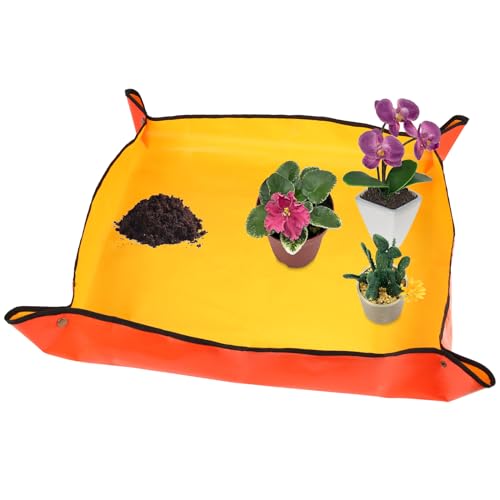 Azureblue Tapete de trasplante de plantas para plantas de interior, bandeja plegable impermeable para trasplantar/macetas, bandeja de jardinería portátil para plantas de interior (pequeña 26.8 x 26.8