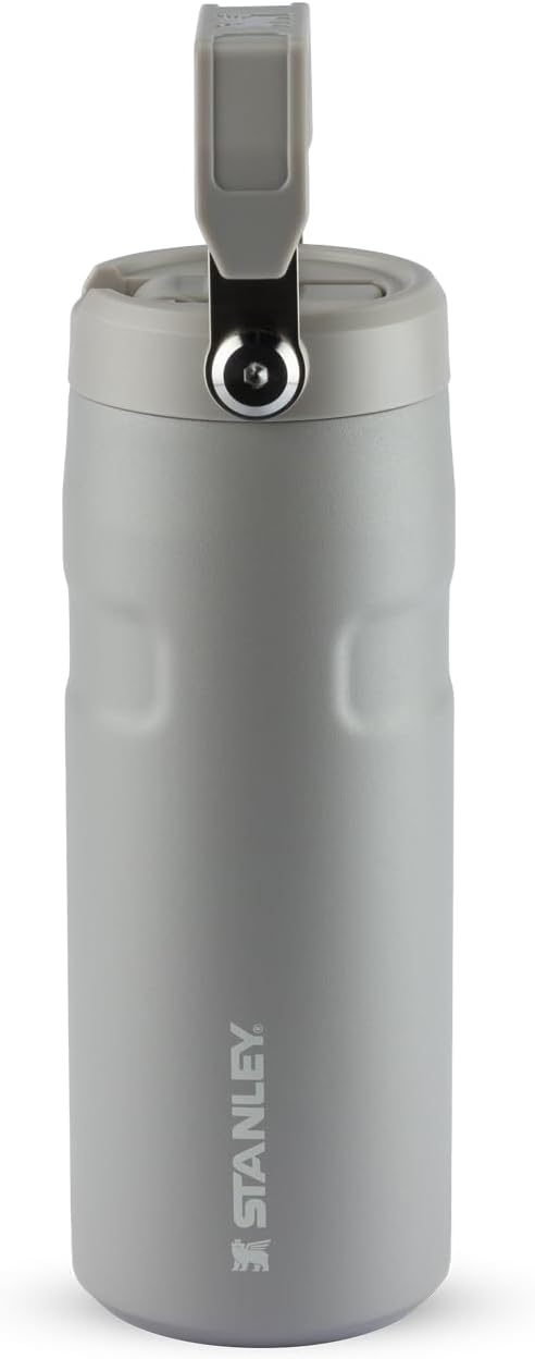 Stanley - Garrafa de Água Aerolight Flip Straw, Canudo Integrado, Abertura Grande, Aço Inoxidável Leve, 473ml Ash Stanley - Garrafa de Água Aerolight Flip Straw, Canudo Integrado, Abertura Grande, Aço Inoxidável Leve, 473ml Ash