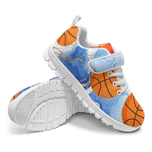 Baseball & Basketball Shoes for Boys Non Slip Little Kids Mesh Athletic Shoes Girls Running Shoes for Casual Wear,Exercise