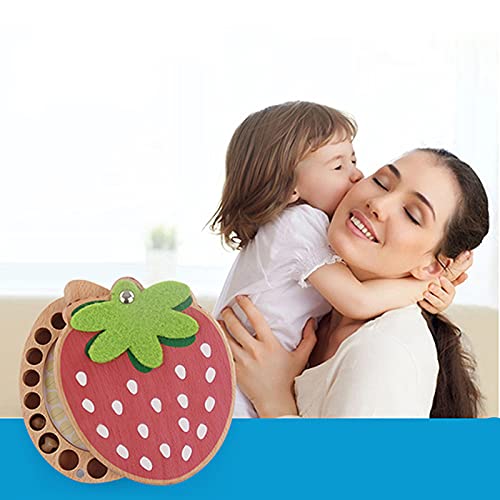 iFCOW Tandendoos Aardbei Tand Fairy Box Kids Keepsake Box Kids Bladverliezende Tanden Collectie Container - Image 3