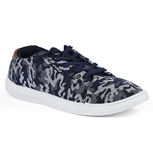 Image of Pro by Khadim's Men's Blue Casual Slip-On Sneakers