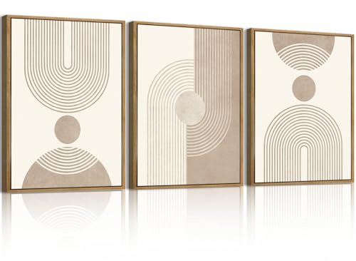 BINCUE Neutral Abstract Wall Art Boho Geometric Wall Decor Mid