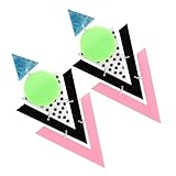 ifundom Pendientes Geométricos Colgantes para Mujer Pendientes Multicapas Triangulares Fluorescentes Diseño de Lunares Accesorios Modernos para Uso Diario y Fiesta Par Único