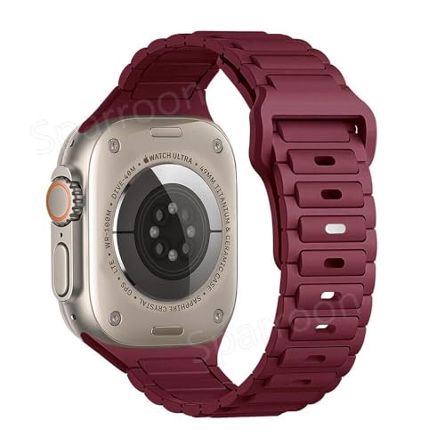 Étui de bracelet de sport élégant en silicone rouge vin compatible iWatch 41mm