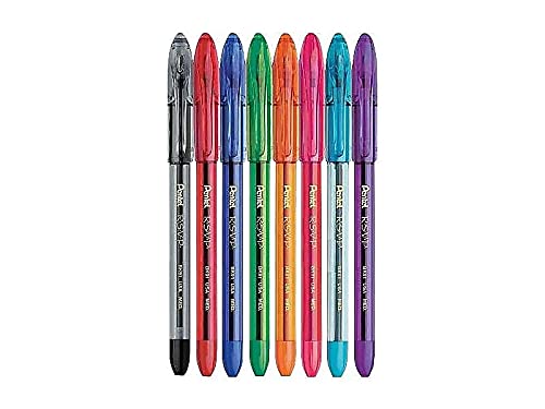 Pentel Bk91Crbp8M R.s.v.p. Stick Ballpoint Pen, 1Mm, Assorted Barrel, Assorted Ink, 8/Set #TOP1