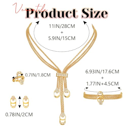 Sixexey Gold Long Choker Necklace Set for Women by Sixexey - Used condition - Image 4